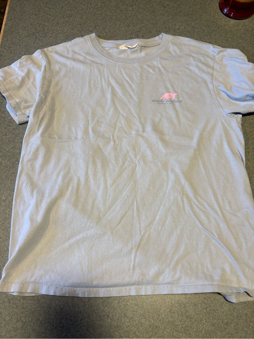 Simply Southern Light Blue Short Sleeve Tee with Small Chest Logo